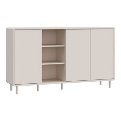 Komoda do salonu 160 cm Playly z szafkami i otwartymi półkami