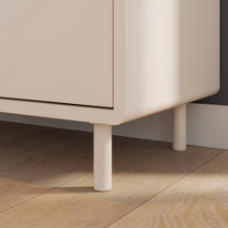 Komoda do salonu 160 cm Playly z szafkami i otwartymi półkami