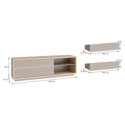 Szafka RTV 180 cm Ficar FCRT222LB – z oświetleniem LED