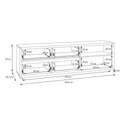 Szafka RTV 180 cm Ficar FCRT222LB – z oświetleniem LED