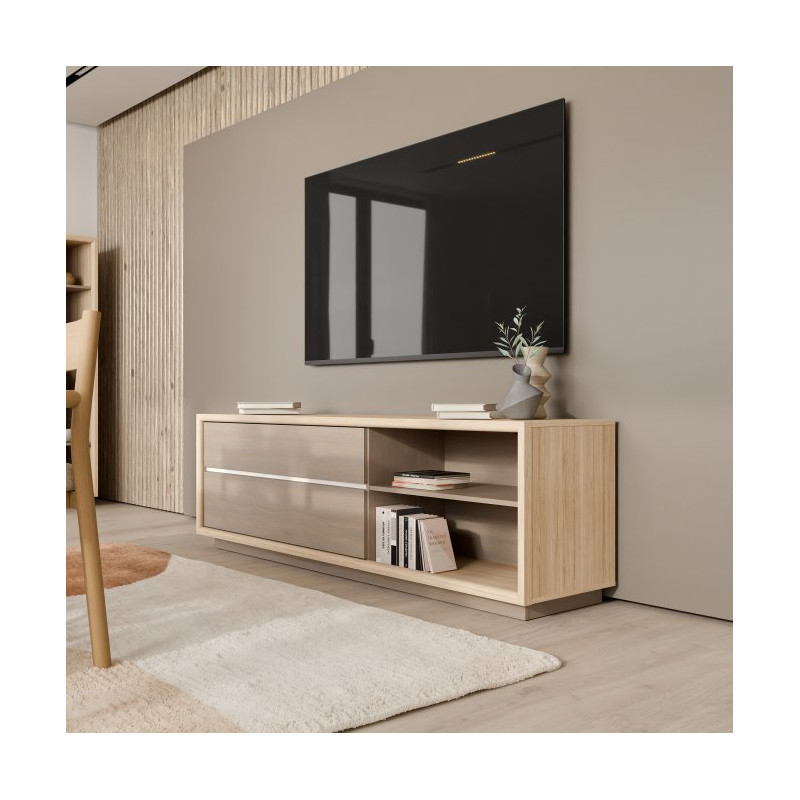 Szafka RTV 180 cm Ficar FCRT222LB – z oświetleniem LED