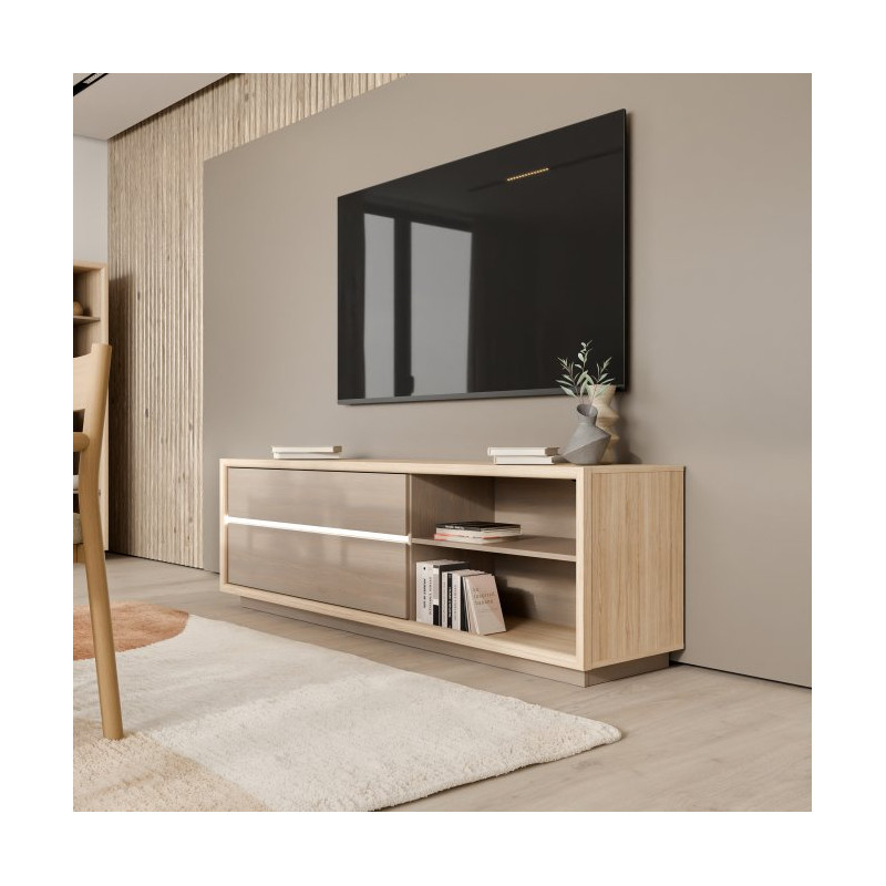 Szafka RTV 180 cm Ficar FCRT222LB – z oświetleniem LED