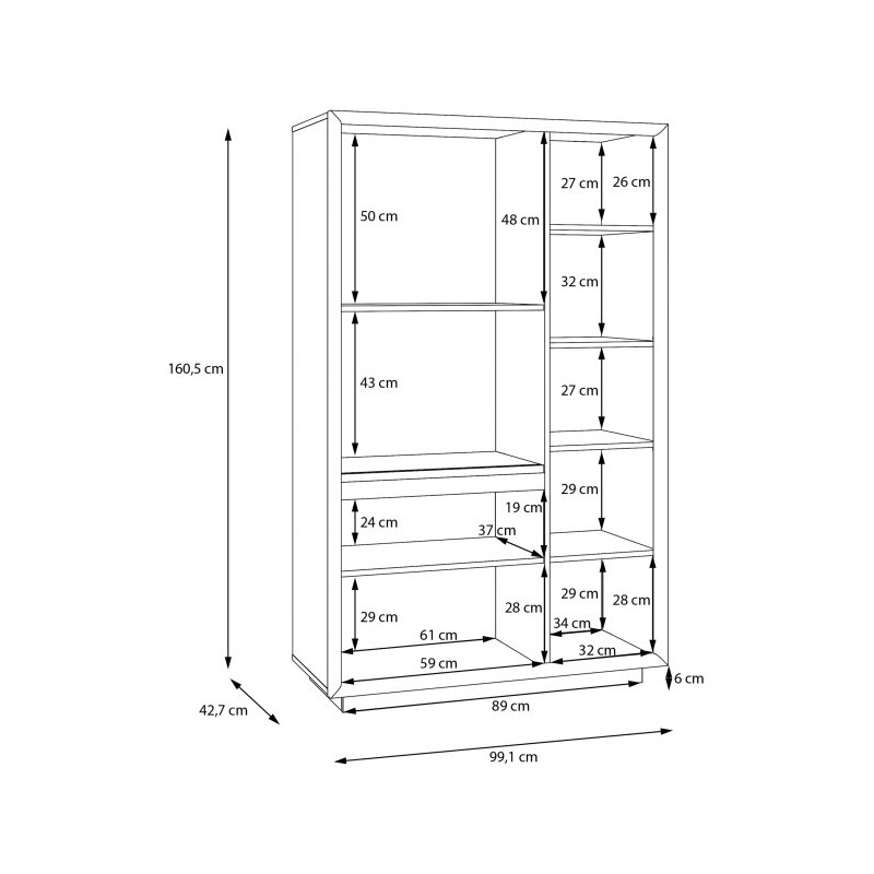 Witryna 160 cm Ficar FCRV622LB – z oświetleniem LED