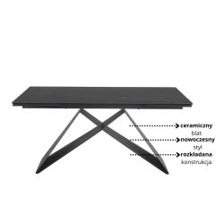 Stół ceramiczny Westin Ceramic sahara noir/czarny