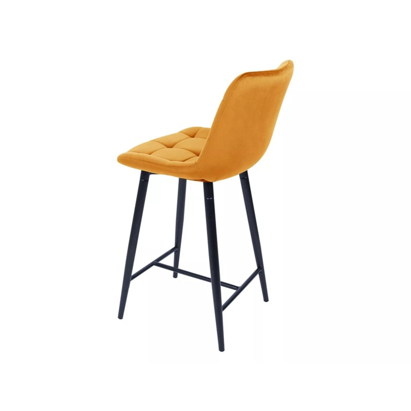 Półhoker Chic H-2 Velvet czarny stelaż/żółty Bluvel 68