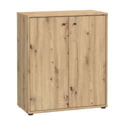 Komoda 2 półki dąb artisan – styl nowoczesny, 73,7 cm | Domowanie.pl