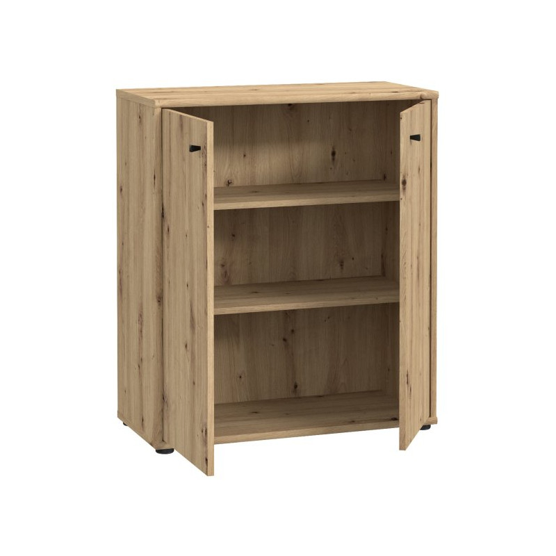 Komoda 2 półki dąb artisan – styl nowoczesny, 73,7 cm | Domowanie.pl