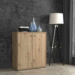 Komoda 2 półki dąb artisan – styl nowoczesny, 73,7 cm | Domowanie.pl