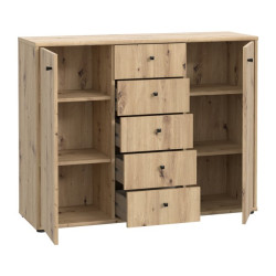 Komoda z szufladami 110 cm dąb artisan | kolekcja Archbox