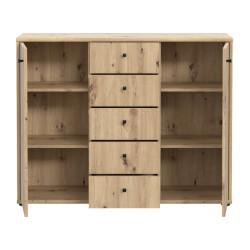 Komoda z szufladami 110 cm dąb artisan | kolekcja Archbox