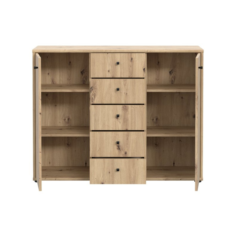Komoda z szufladami 110 cm dąb artisan | kolekcja Archbox