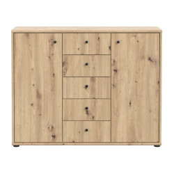 Komoda z szufladami 110 cm dąb artisan | kolekcja Archbox