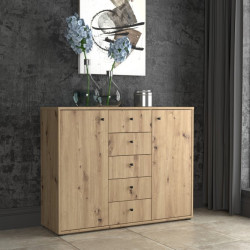 Komoda z szufladami 110 cm dąb artisan | kolekcja Archbox