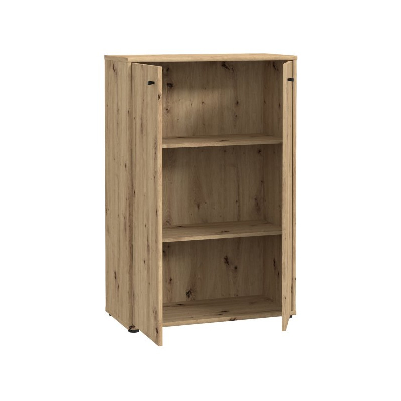 Komoda wysoka dąb artisan 111,1 cm – 2 półki, nowoczesna | Domowanie.pl