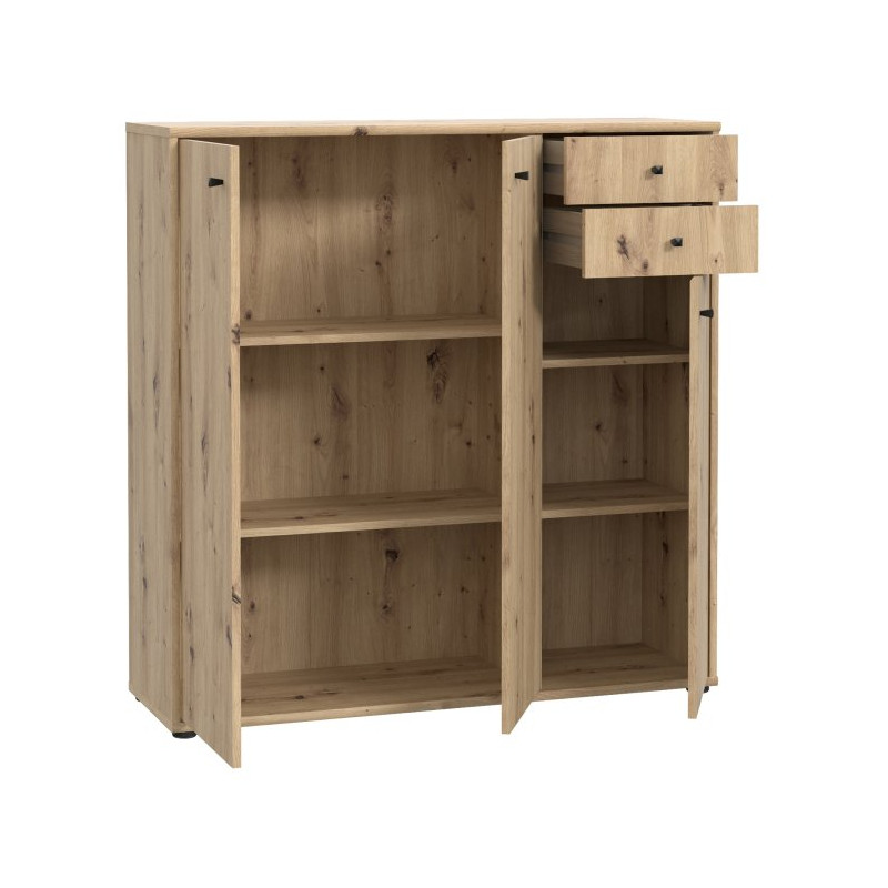 Wysoka komoda 110 cm Archbox | kolor dąb artisan