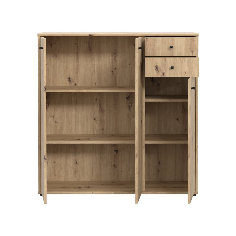 Wysoka komoda 110 cm Archbox | kolor dąb artisan