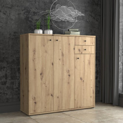 Wysoka komoda 110 cm Archbox | kolor dąb artisan