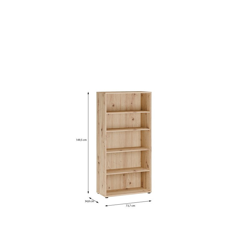 Regał pokojowy 75 cm ARCHBOX | kolor dąb artisan