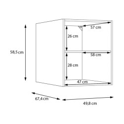 Nadstawka 50 cm Washcab WCBR058 do łazienki – beż piaskowy