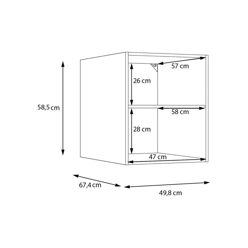 Nadstawka 50 cm Washcab WCBR058 do łazienki – beż piaskowy