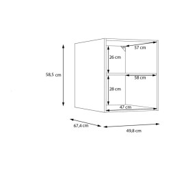 Nadstawka do szafki 50 cm Washcab WCBR058 do łazienki – biały