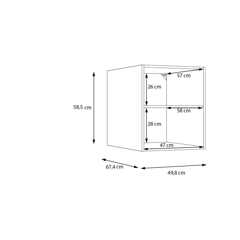 Nadstawka do szafki 50 cm Washcab WCBR058 do łazienki – biały