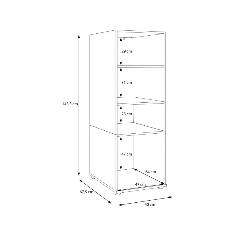 Szafka wysoka 50 cm Washcab WCVR142 – beż piaskowy