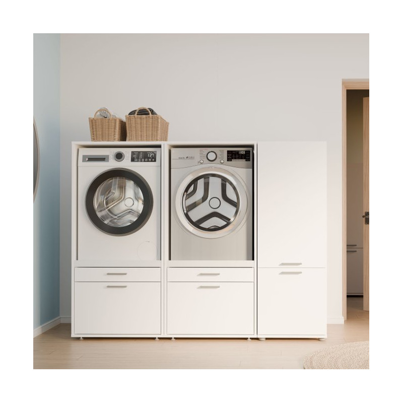 Biała szafka wysoka 50 cm Washcab WCVR142 do łazienki