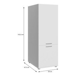 Biała szafka wysoka 50 cm Washcab WCVR142 do łazienki