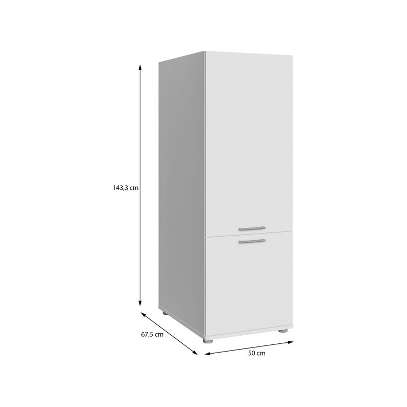 Biała szafka wysoka 50 cm Washcab WCVR142 do łazienki