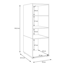 Biała szafka wysoka 50 cm Washcab WCVR142 do łazienki