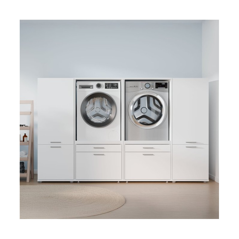 Biała szafka wysoka 50 cm Washcab WCVR142 do łazienki