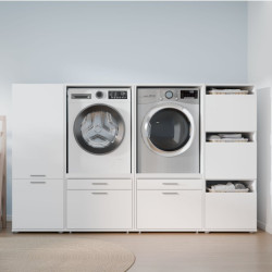 Biała szafka wysoka 50 cm Washcab WCVR142 do łazienki