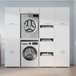 Biała szafka wysoka 50 cm Washcab WCVR142 do łazienki