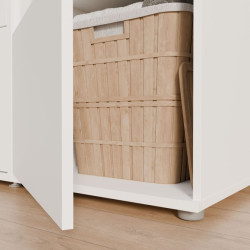 Biała szafka wysoka 50 cm Washcab WCVR142 do łazienki