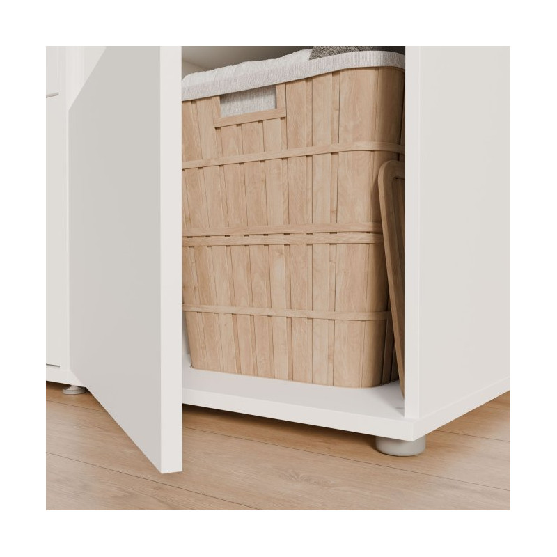 Biała szafka wysoka 50 cm Washcab WCVR142 do łazienki