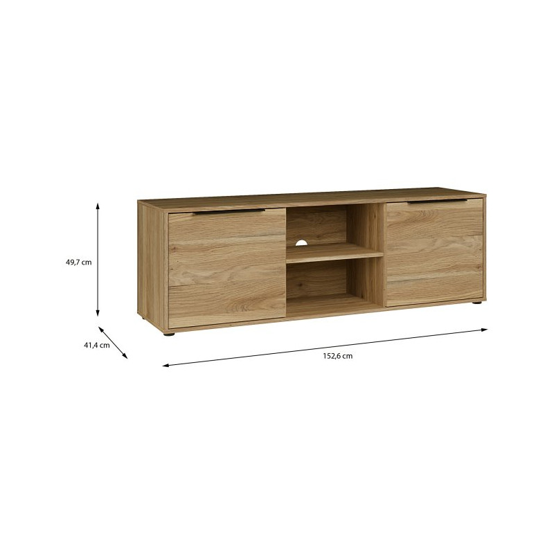 Szafka RTV 150 cm Orkney do salonu | dąb mauvella