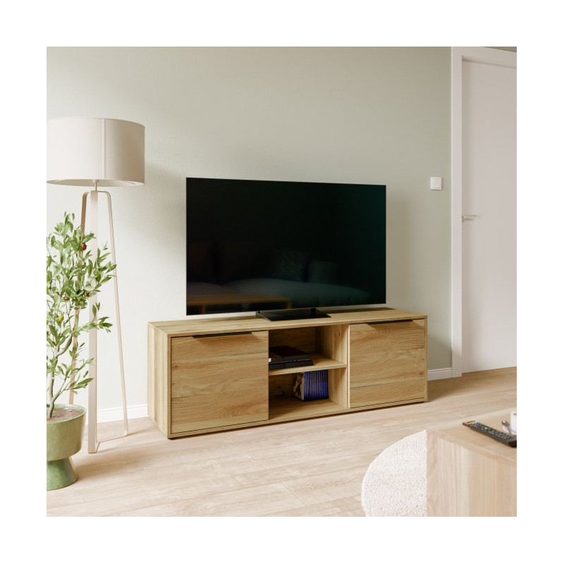Szafka RTV 150 cm Orkney do salonu | dąb mauvella
