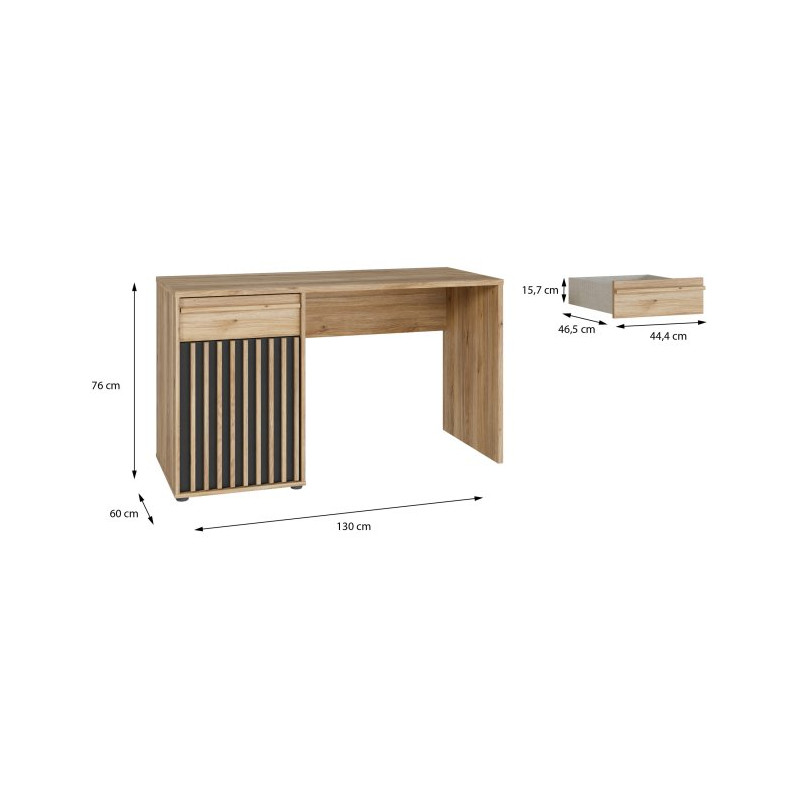 Biurko 130x60 cm Arank – funkcjonalne biurko do pracy i nauki