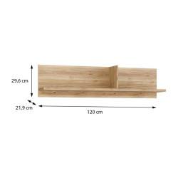 Półka wisząca 120 cm Arank LORB01 dąb mauvella
