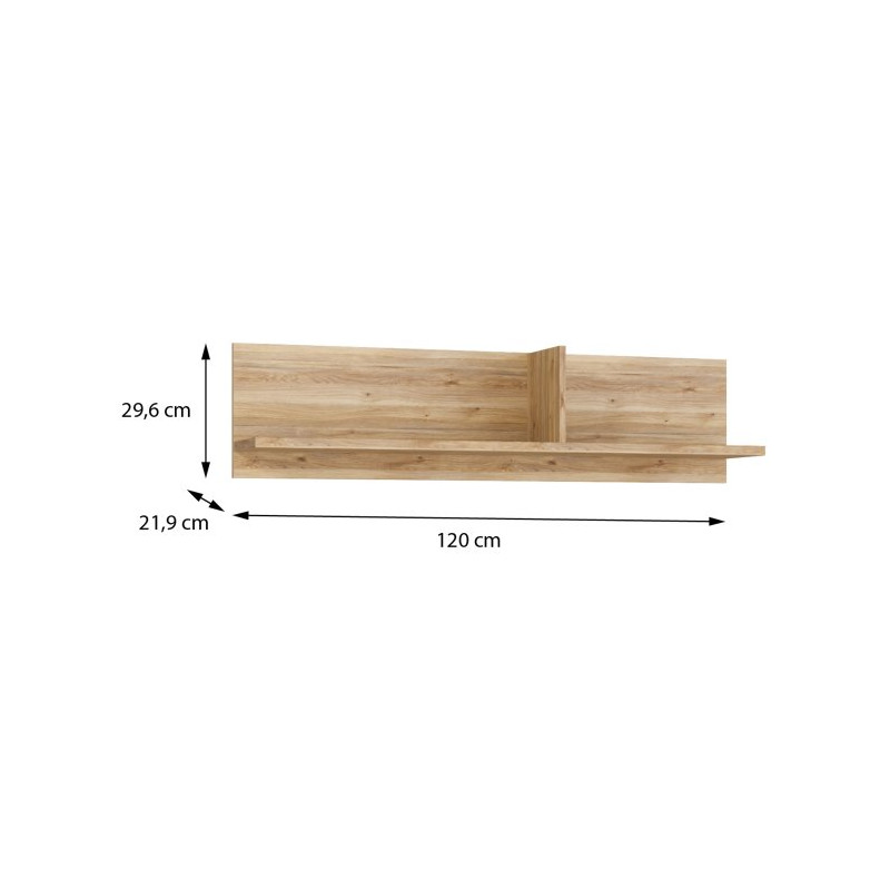 Półka wisząca 120 cm Arank LORB01 dąb mauvella