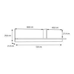 Półka wisząca 120 cm Arank LORB01 dąb mauvella