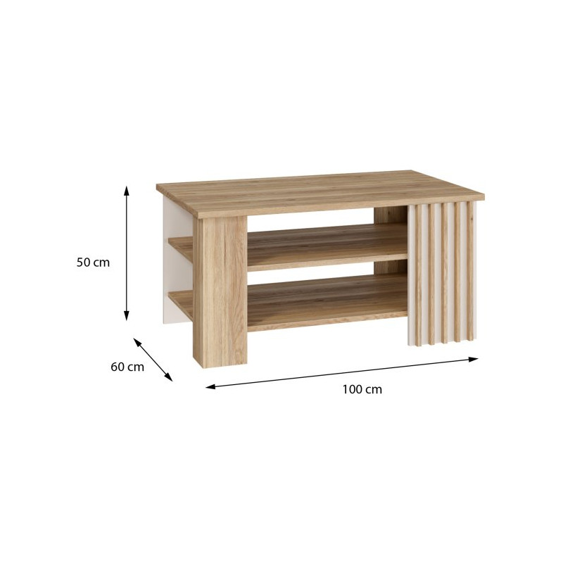 Stolik kawowy 100x60 cm Arank CFTT5242 dąb mauvella/piaskowy
