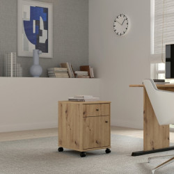 Kontenerek dąb artisan na kółkach – szuflada i szafka | Domowanie.pl