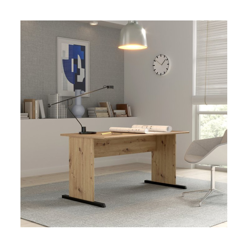 Nowoczesne biurko dąb artisan 144x72 cm – FORTE | Domowanie