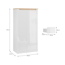 Szafa Duraoak DUKS822LB – z oświetleniem LED i połyskiem