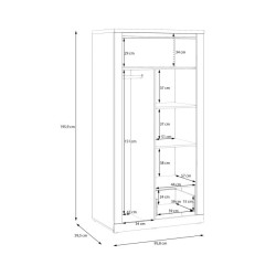 Szafa Duraoak DUKS822LB – z oświetleniem LED i połyskiem