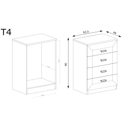 Komoda 63cm Tadeusz T4 dąb lefkas - domowanie.pl