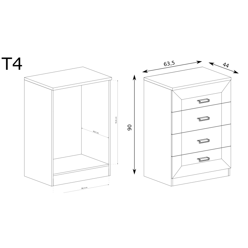 Komoda 63cm Tadeusz T4 dąb lefkas - domowanie.pl