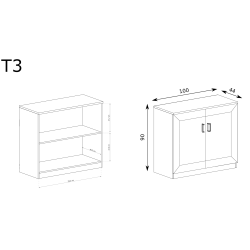 Komoda dwudrzwiowa 100cm Tadeusz T3 dąb lefkas | Jarstol
